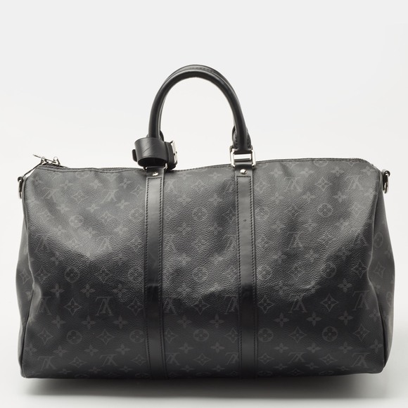 LOUIS VUITTON Monogram Eclipse Canvas Keepall Bandoulire 45 - Picture 4 of 8